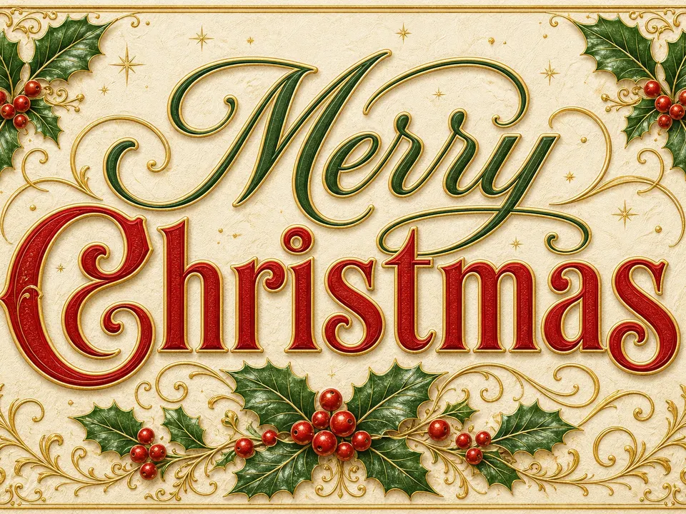 Merry Christmas card skin artwork