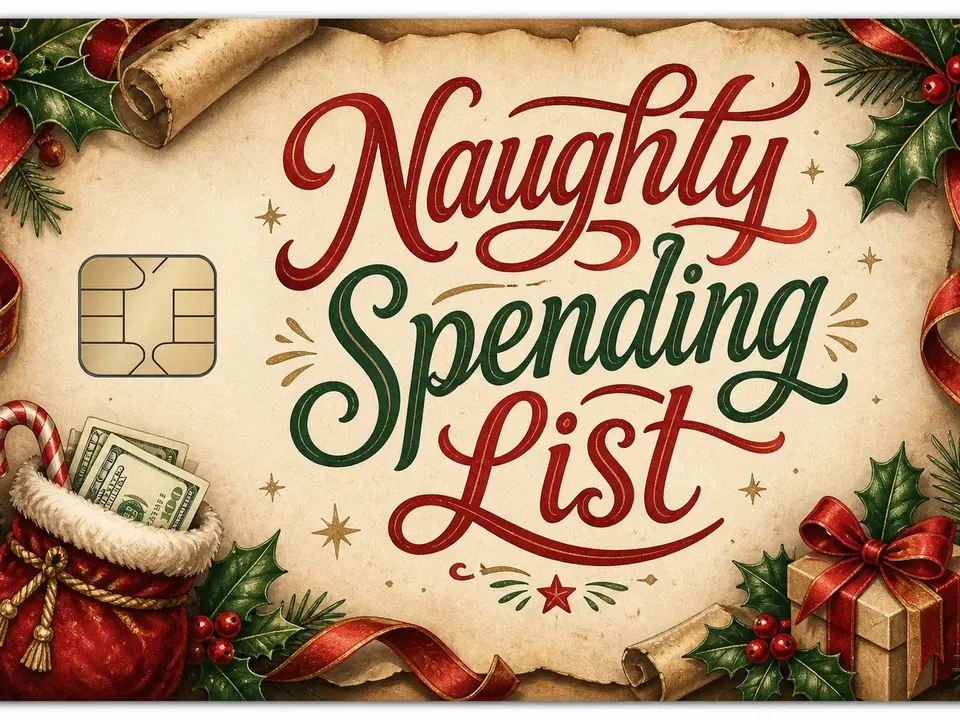 Naughty Spending List card skin artwork