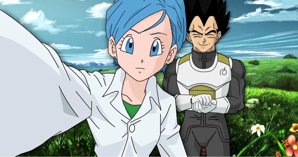 Bulma & Vegeta Selfie card skin artwork