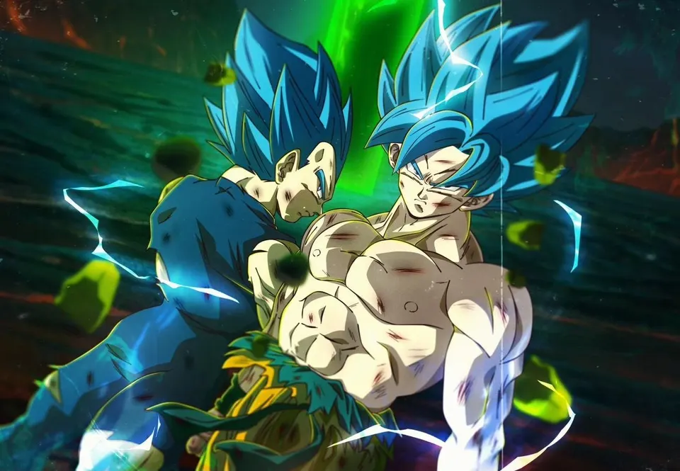 Goku & Vegeta SSB vs Broly card skin artwork