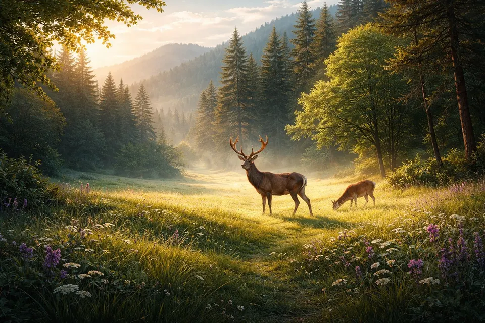 Deer Meadow card skin artwork