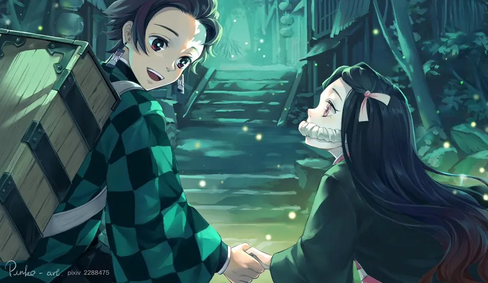 Tanjiro & Nezuko Forest card skin artwork