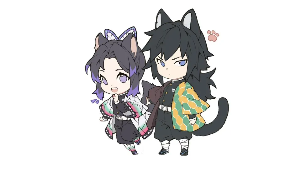 Shinobu & Giyu Chibi card skin artwork