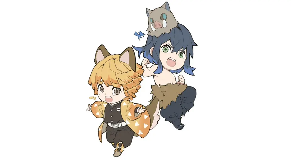 Zenitsu & Inosuke Chibi card skin artwork
