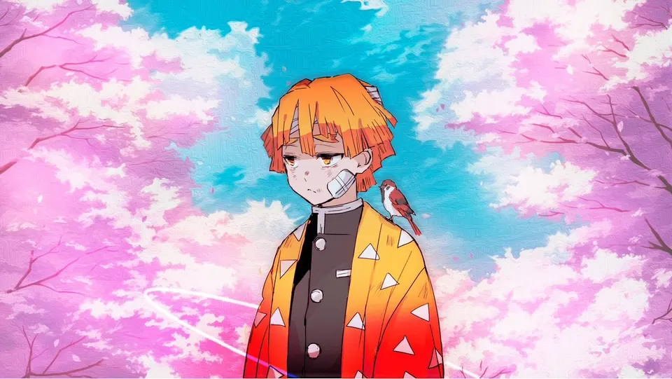 Zenitsu Cherry Blossom card skin artwork