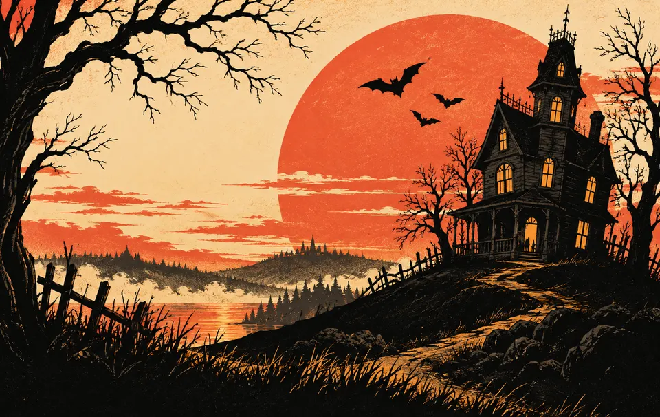 Haunted House Afterglow card skin artwork