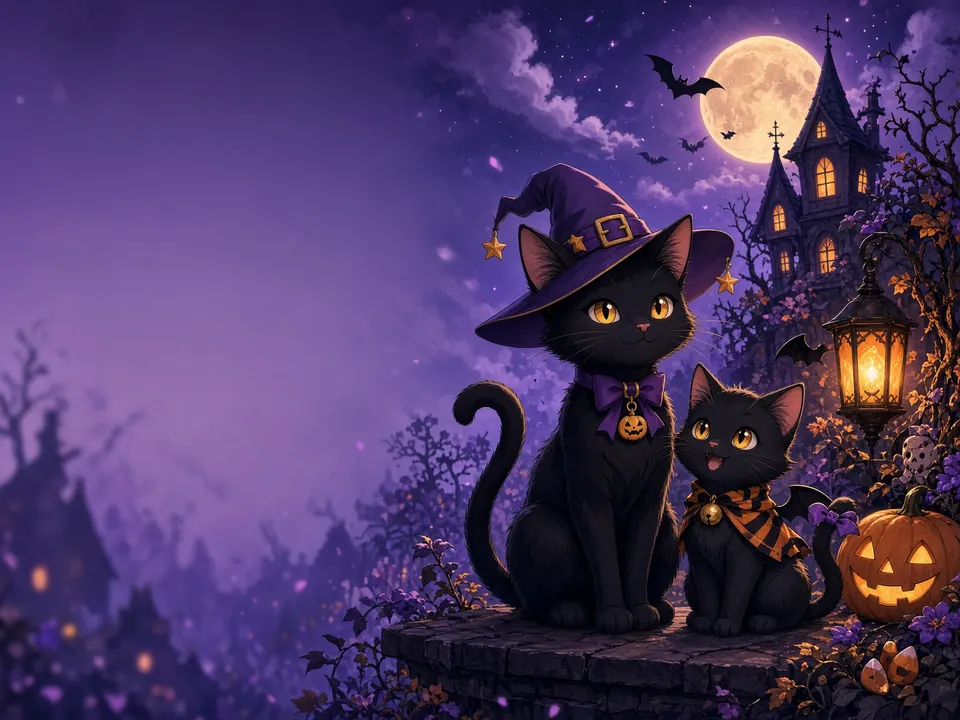 Witchhat Cat Pair card skin artwork