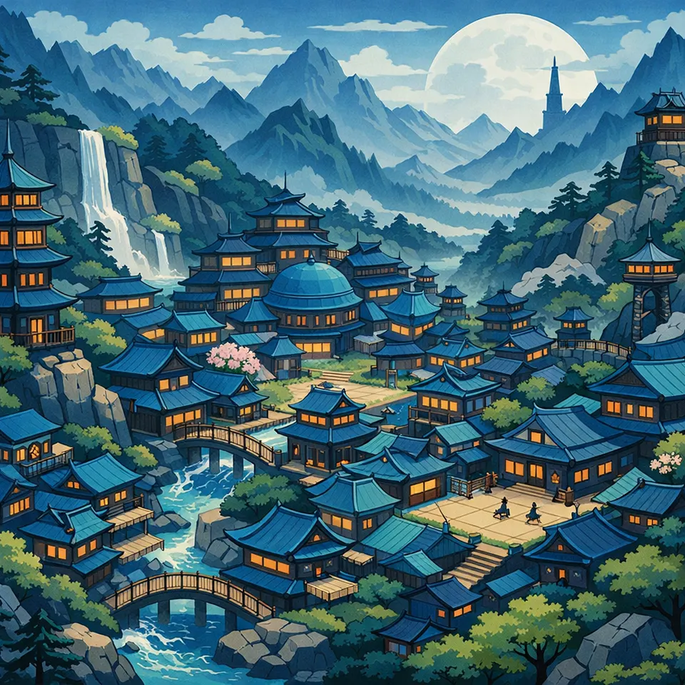 Hidden Village card skin artwork