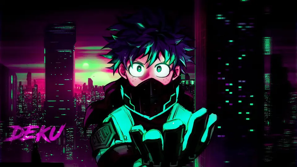Deku Cyberpunk card skin artwork
