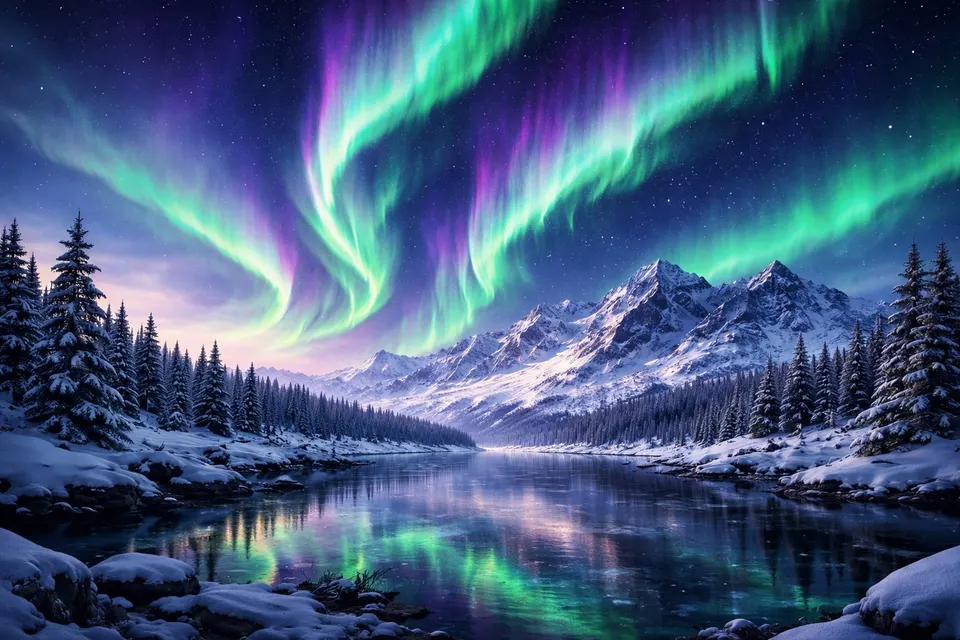Northern Lights card skin artwork