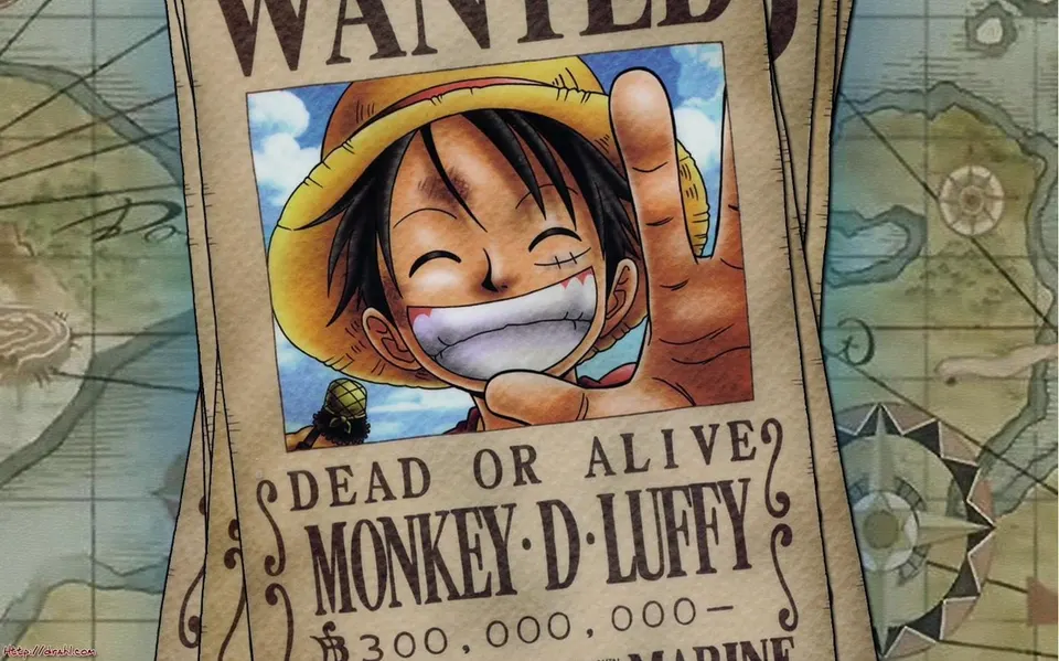 Luffy Wanted Poster card skin artwork