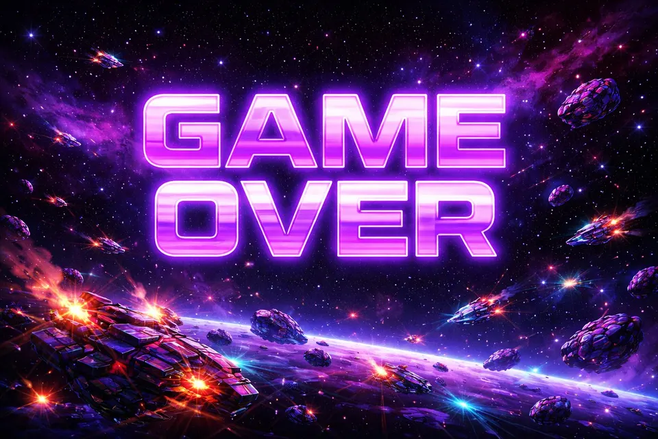 Retro Game Over card skin artwork