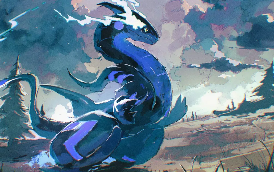 Blue Miraidon Storm card skin artwork