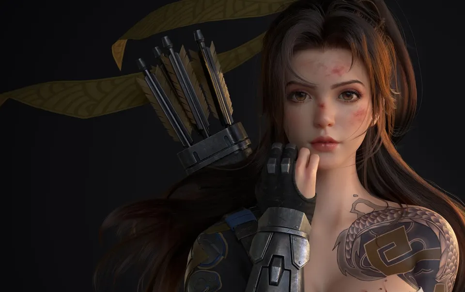 Tattooed Archer card skin artwork