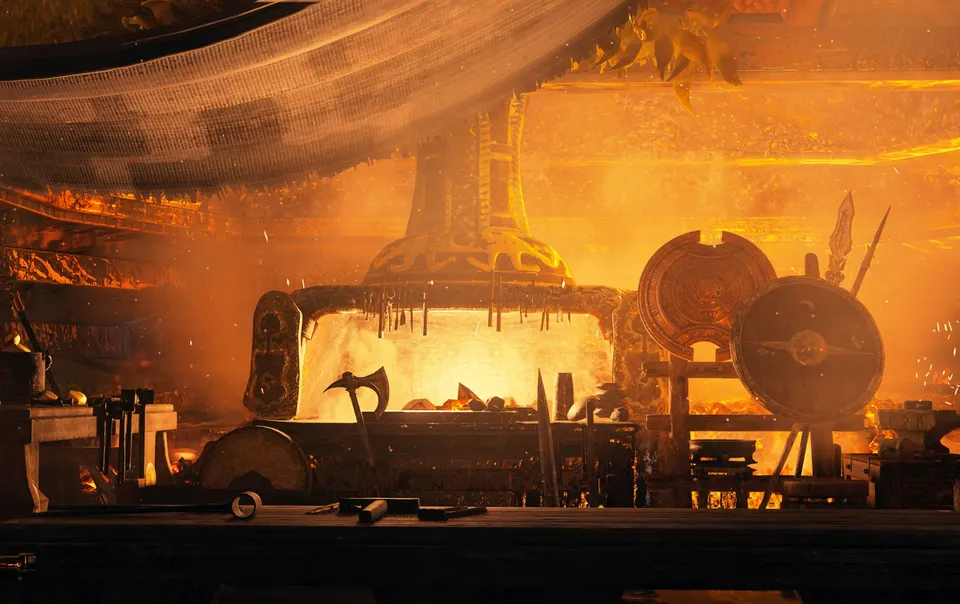 Golden Forge Workshop card skin artwork