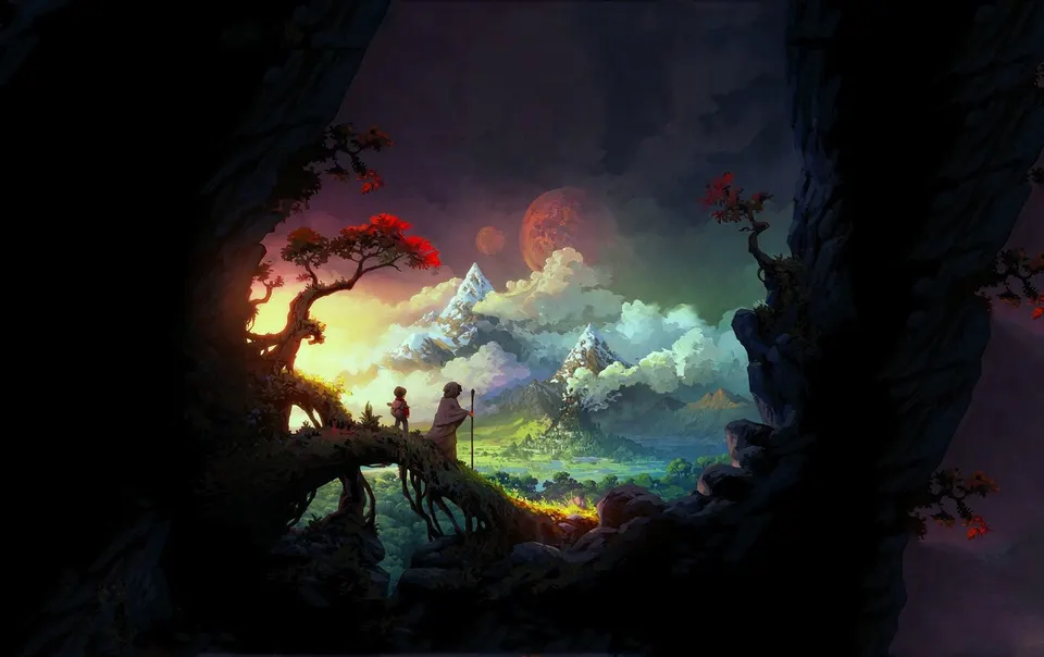 Cave Overlook Fantasy card skin artwork