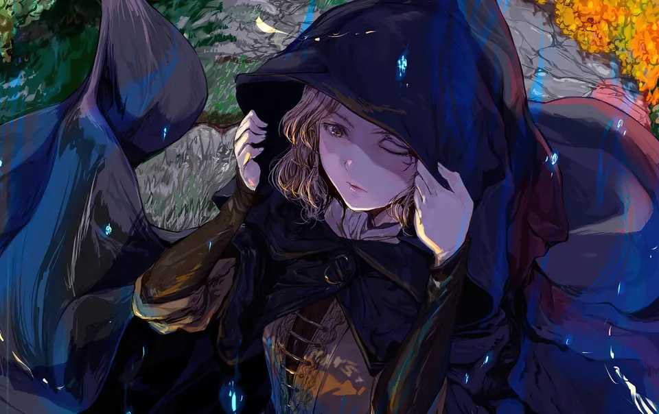 Hooded Maiden card skin artwork