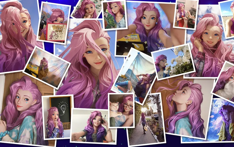 Pink Idol Collage card skin artwork