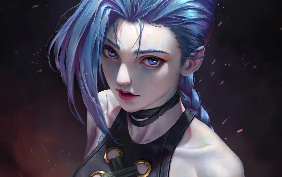 Blue Braids Portrait card skin artwork